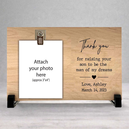 Mother of the Groom Frame - Personalized Wood Photo Frame Wedding Thank You Gift