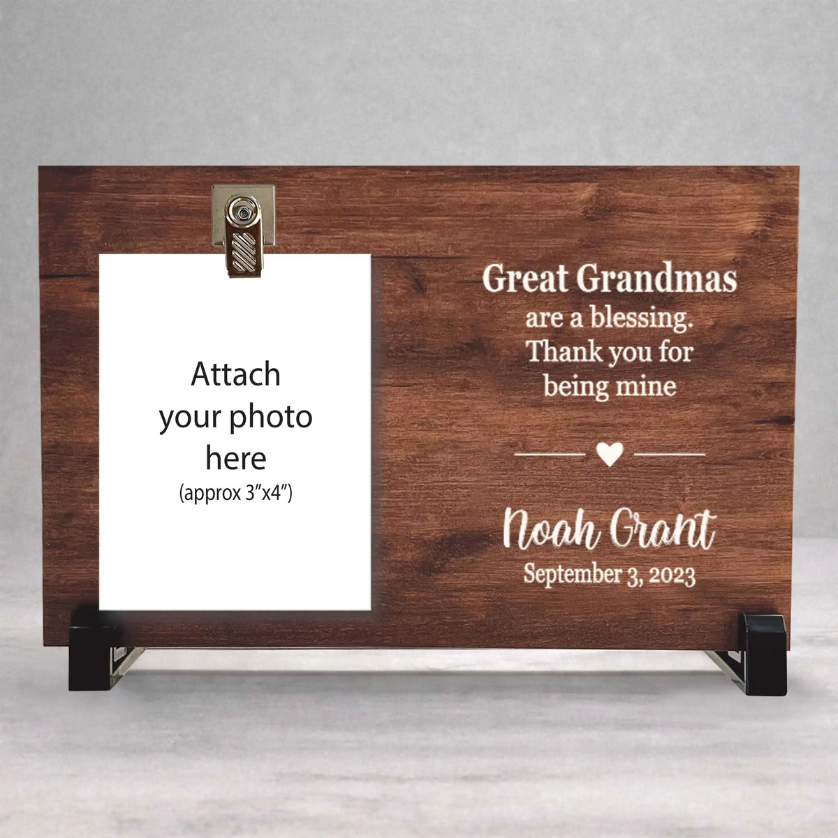 Personalized Great Grandma Frame - Custom Wood Picture Frame Gift