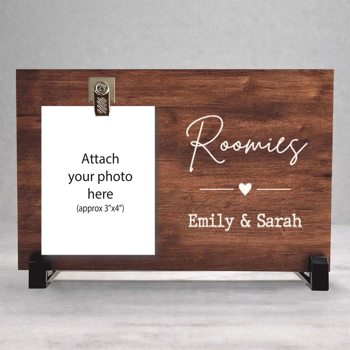 Personalized Roommate Wood Photo Frame – Custom Roomies Gift, College Friend Gift, Best Friend Keepsake