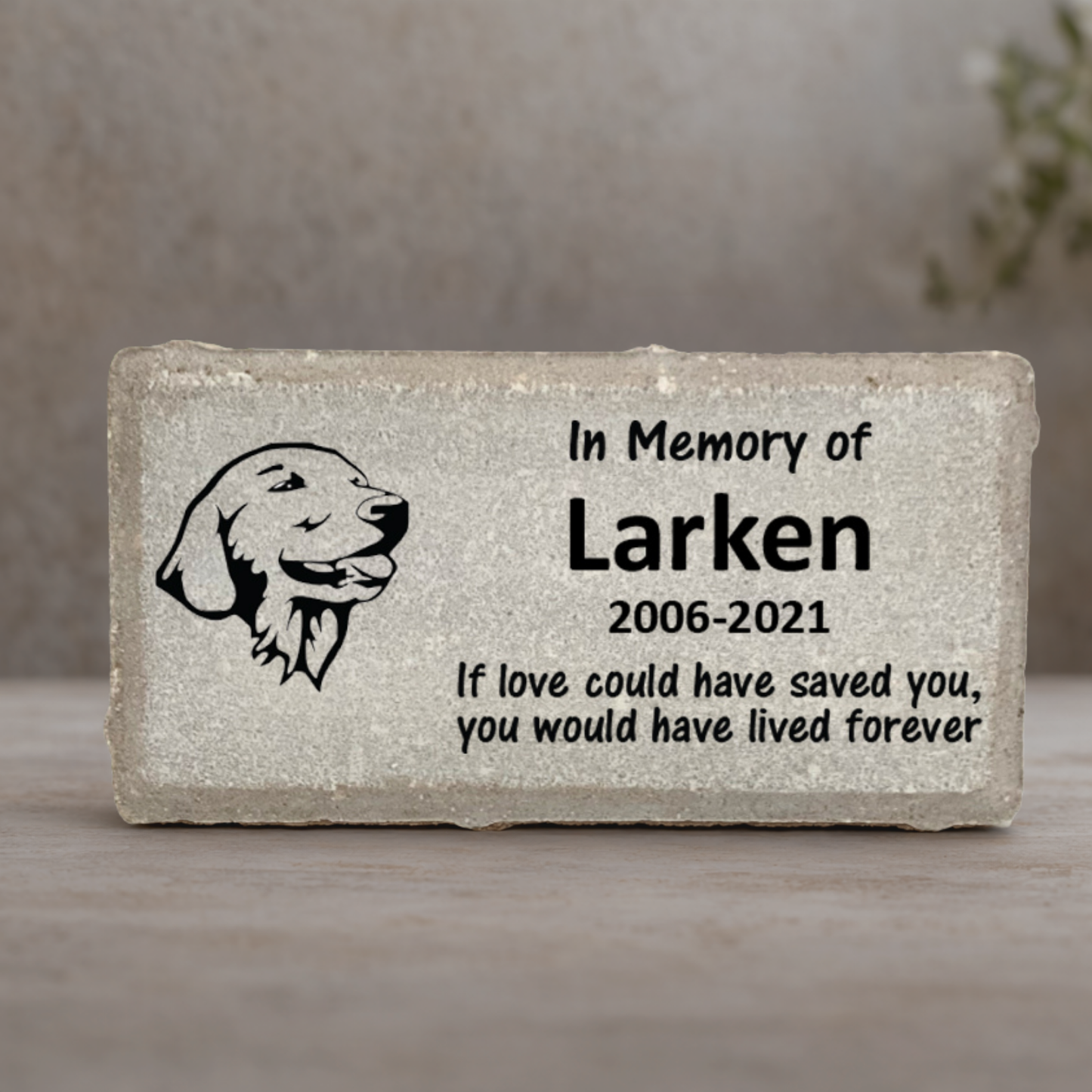 Golden Retriever Memorial Stone - Personalized Dog Memorial Gift for Pet Loss
