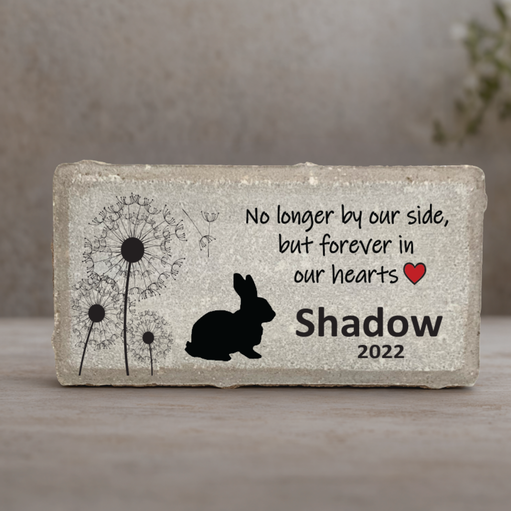 Rabbit Memorial Stone - Personalized Bunny Pet Memorial Stone for Garden Tribute