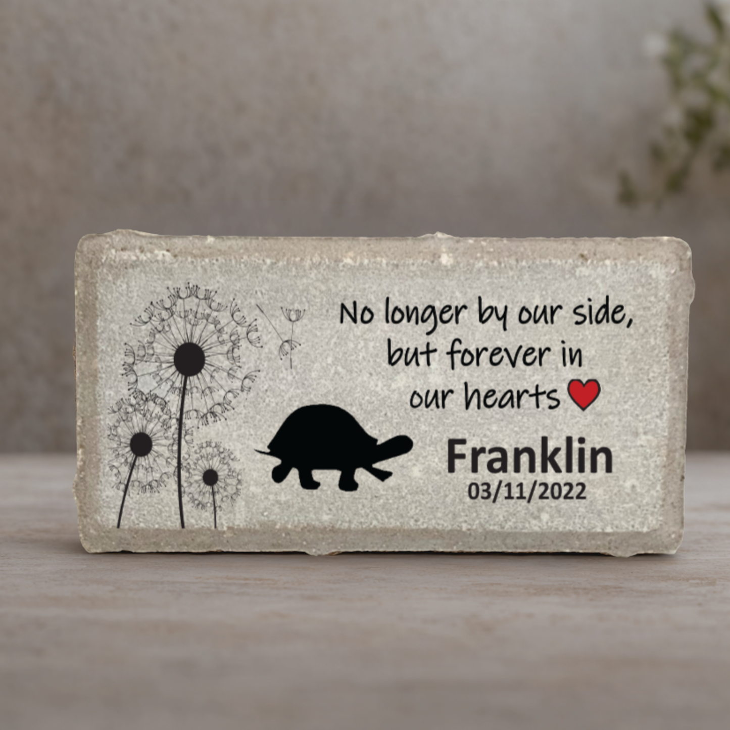 Turtle Memorial Stone – Personalized Pet Memorial Stone With Tribute