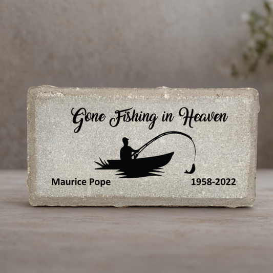 Fisherman Memorial Stone – Personalized Tribute | Custom Sympathy Gift