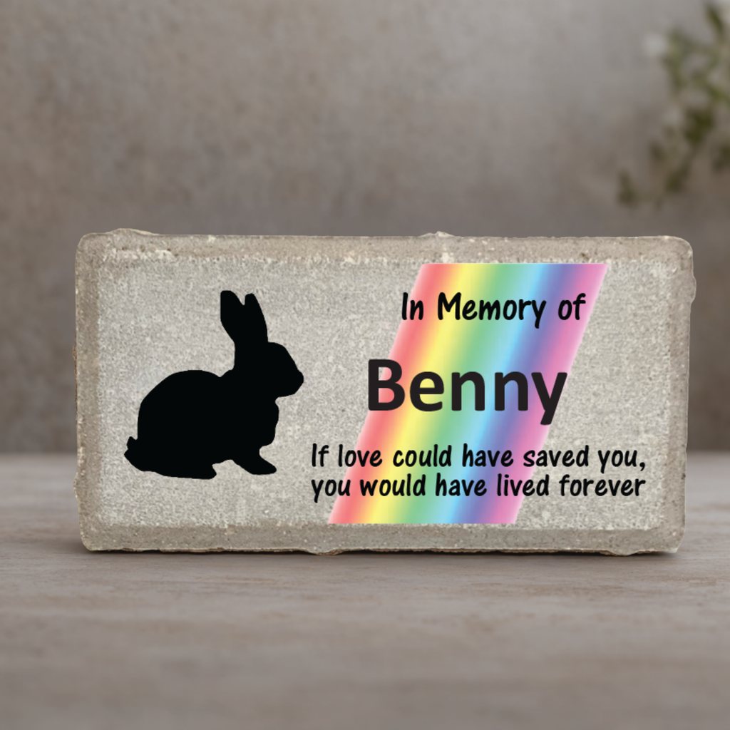Rabbit Memorial Stone - Personalized Pet Keepsake | Rainbow Bridge Stone