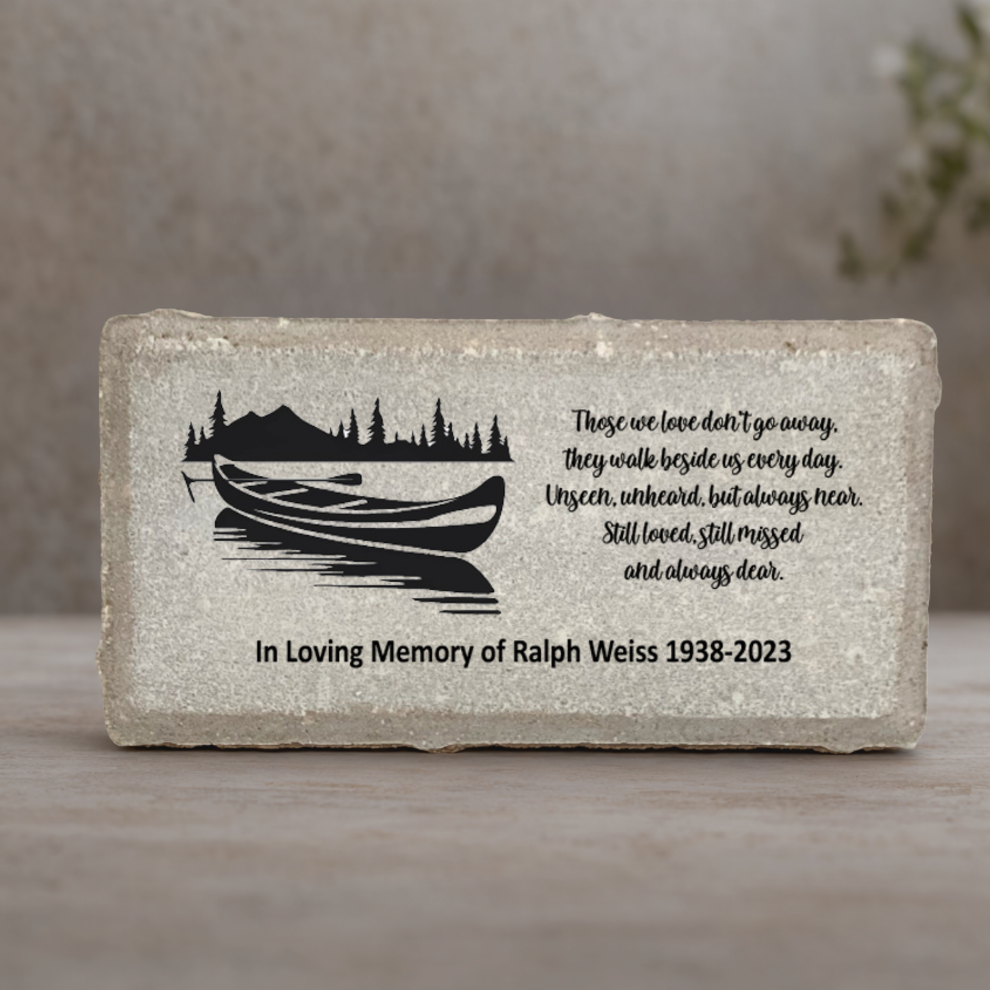 Canoe Memorial Stone - Personalized Sympathy Stone | Custom Bereavement Gift