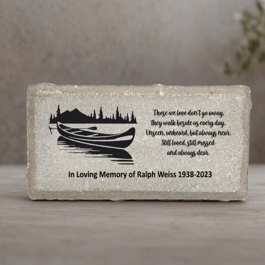 Canoe Memorial Stone - Personalized Sympathy Stone | Custom Bereavement Gift