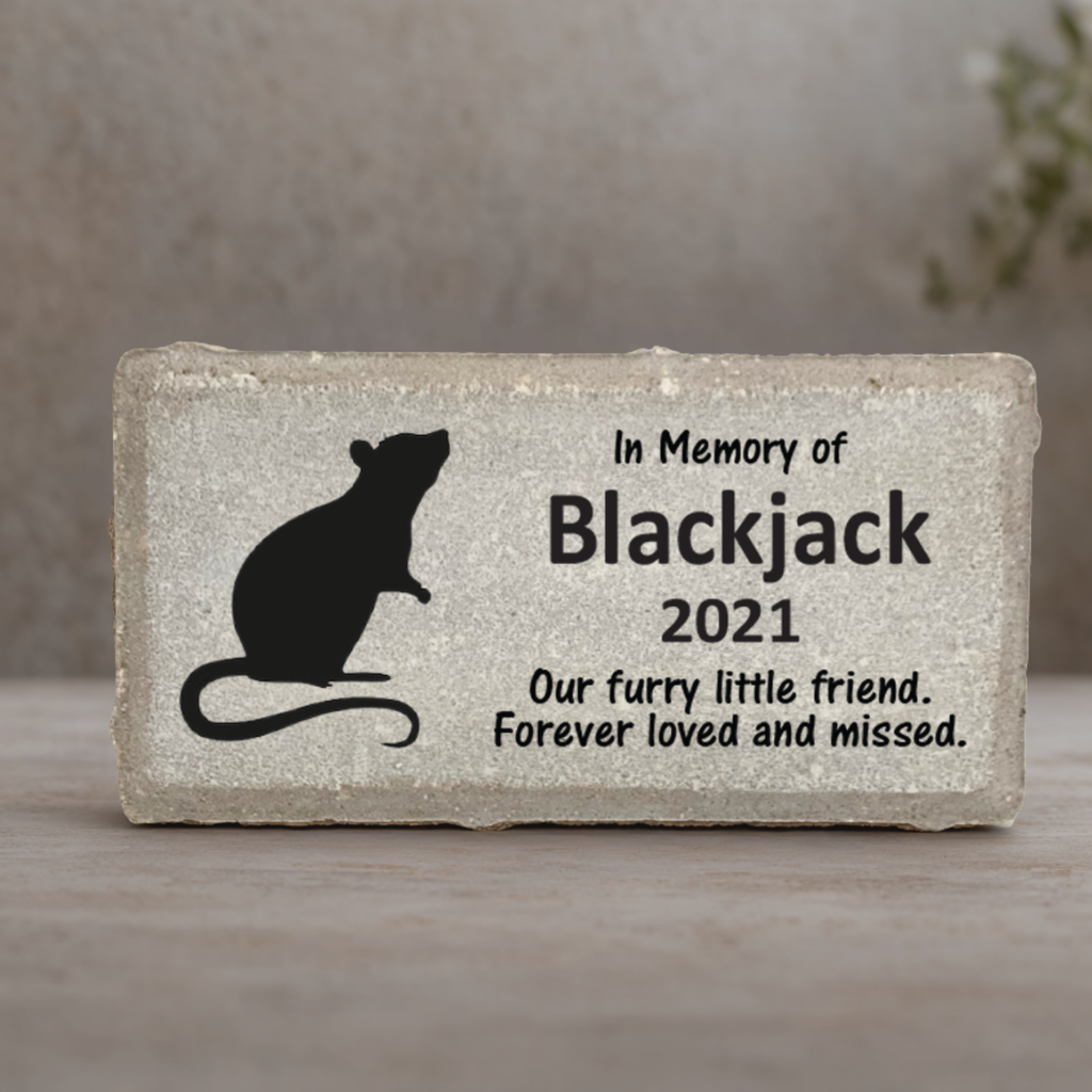 Pet Memorial Stone - Personalized Rat & Mouse Keepsake