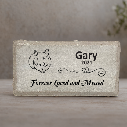 Guinea Pig Memorial Stone - Personalized Pet Grave Marker With Name & Date