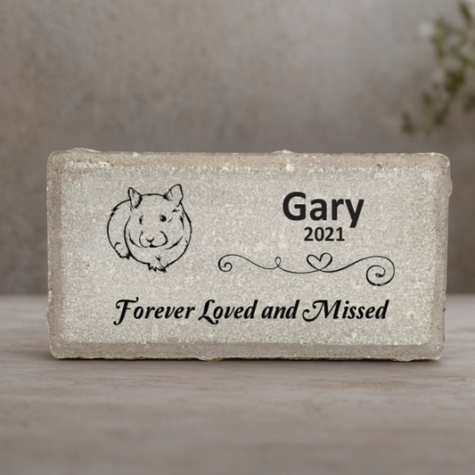 Guinea Pig Memorial Stone - Personalized Pet Grave Marker With Name & Date