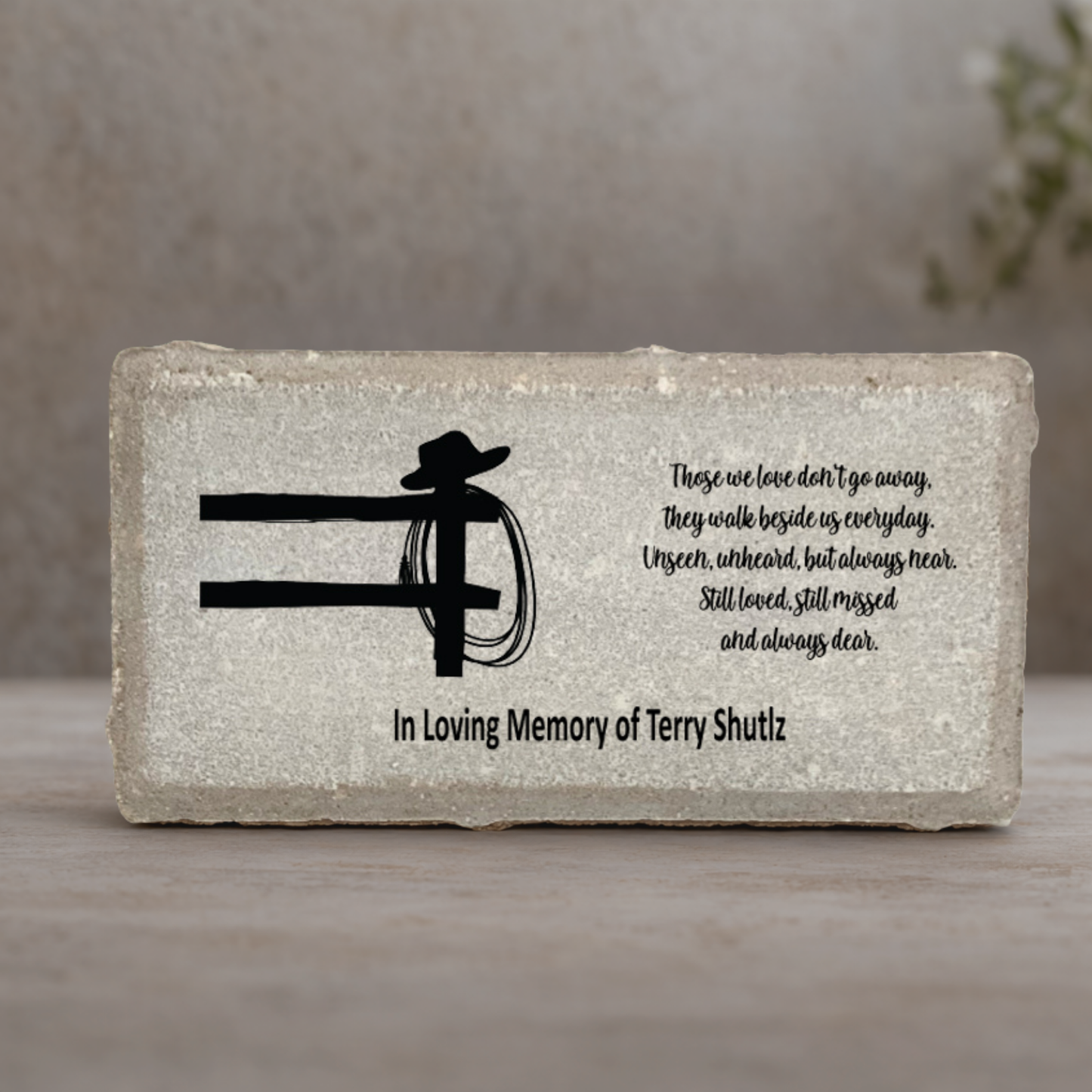 Cowboy Memorial Stone - Personalized Memorial Stone With Tribute