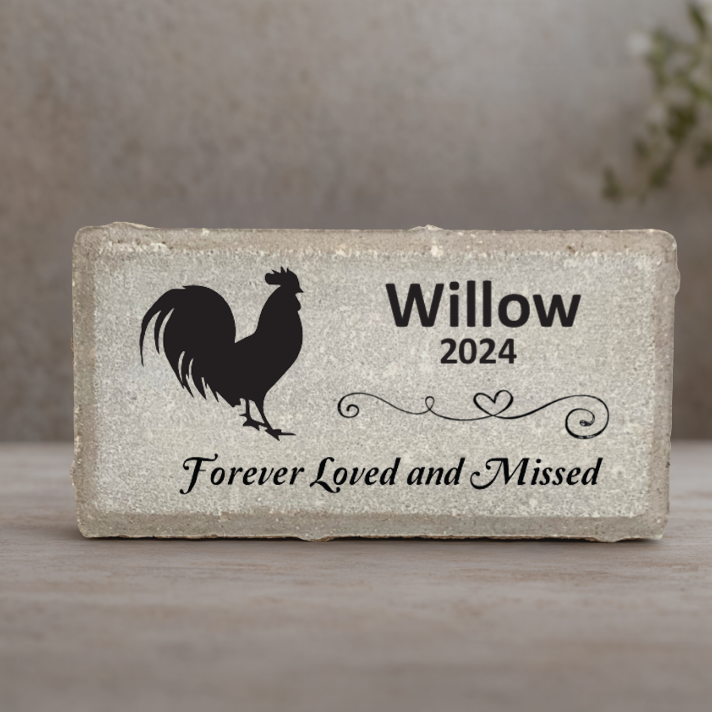 Rooster Memorial Stone – Personalized Pet Memorial Stone | Custom Plaque