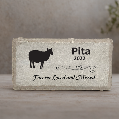 Sheep Memorial Stone - Personalized Pet Loss Sympathy Garden Marker