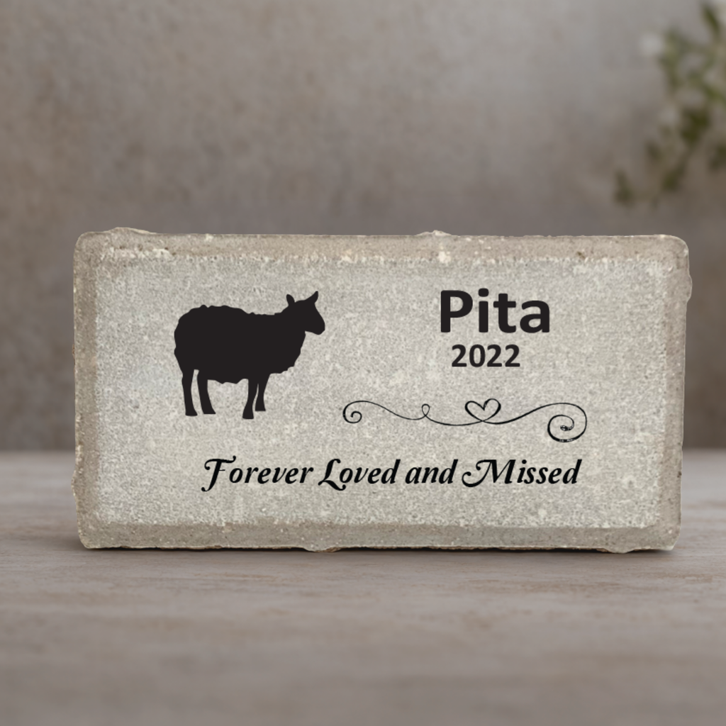 Sheep Memorial Stone - Personalized Pet Loss Sympathy Garden Marker