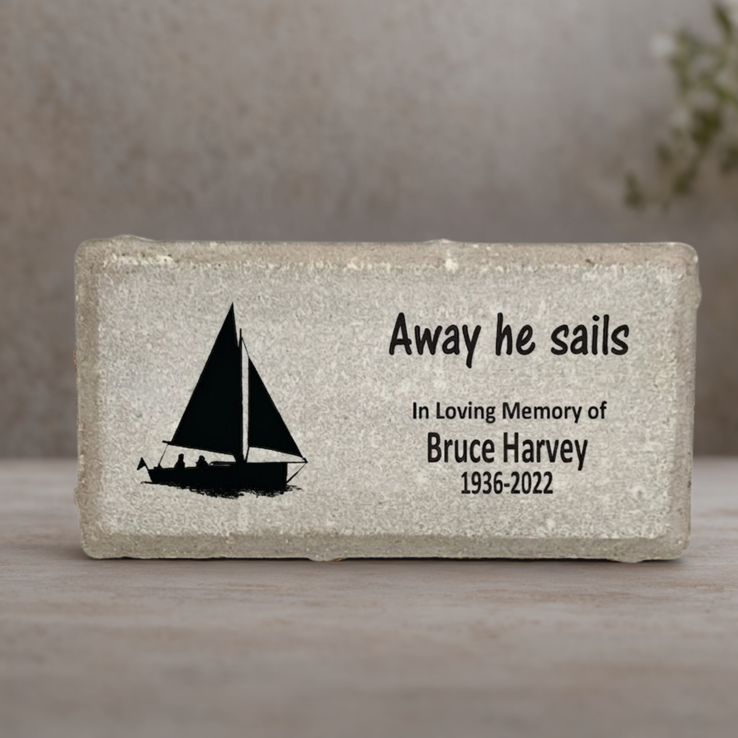 Sailor Memorial Stone – Personalized Memorial Stone for Garden & Indoor Use