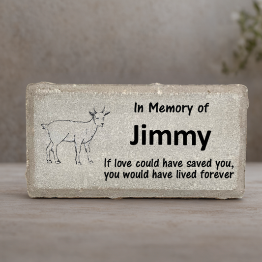 Goat Memorial Stone - Personalized Pet Memorial Stone With Custom Tribute