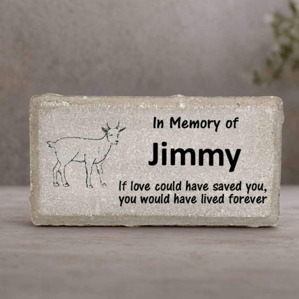 Goat Memorial Stone - Personalized Pet Memorial Stone With Custom Tribute