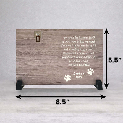 Dog Memorial Frame - Personalized Wooden Pet Tribute With Photo Clip