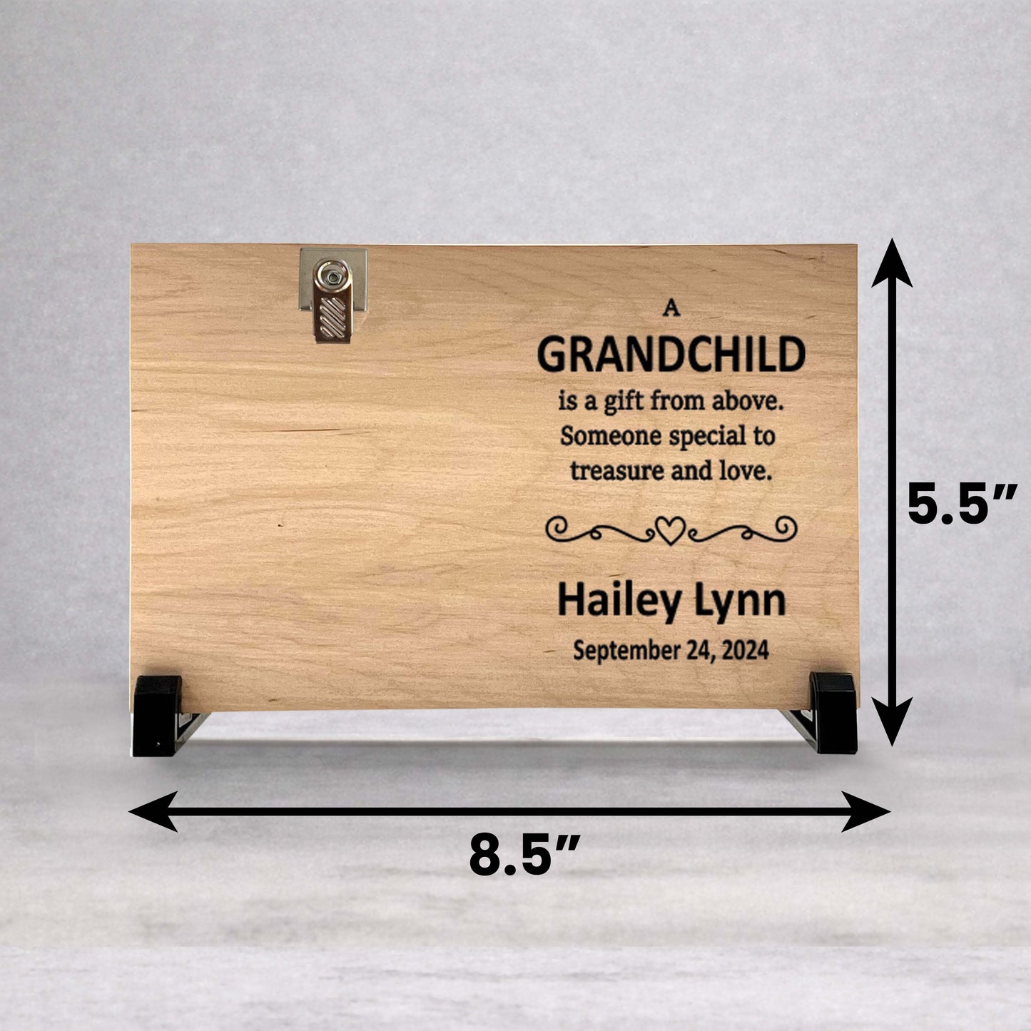 Personalized Grandchild Frame - Custom Wood Picture Frame With Name & Date