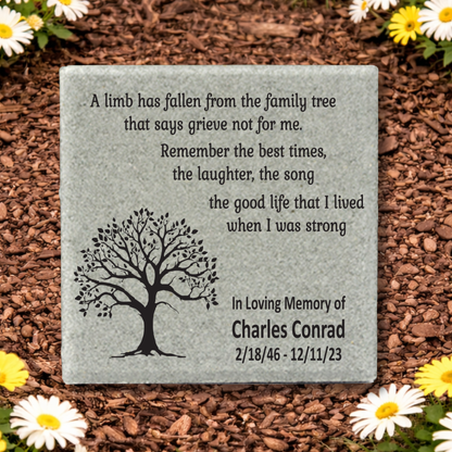 Memorial Stone - Personalized Family Garden Gift | Custom Concrete Tribute