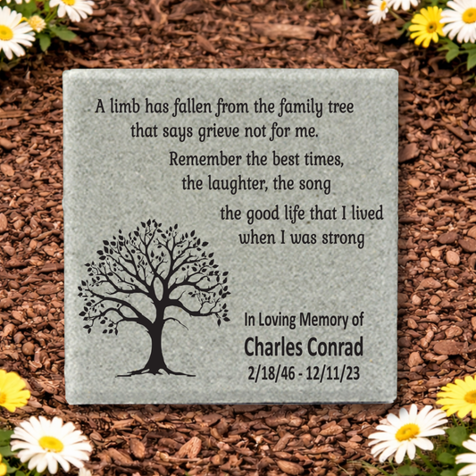 Memorial Stone - Personalized Family Garden Gift | Custom Concrete Tribute