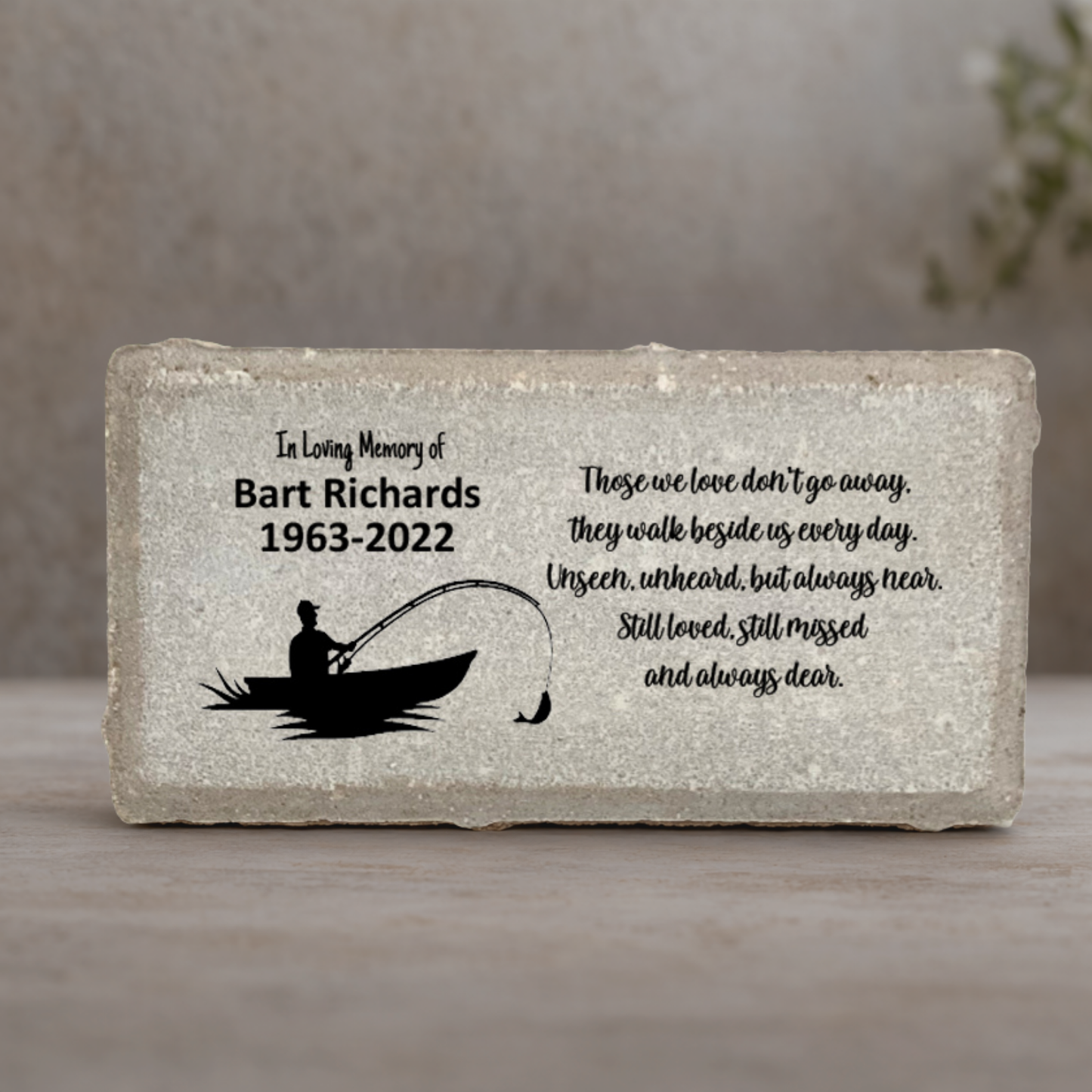 Fisherman Memorial Stone – Personalized Memorial Plaque