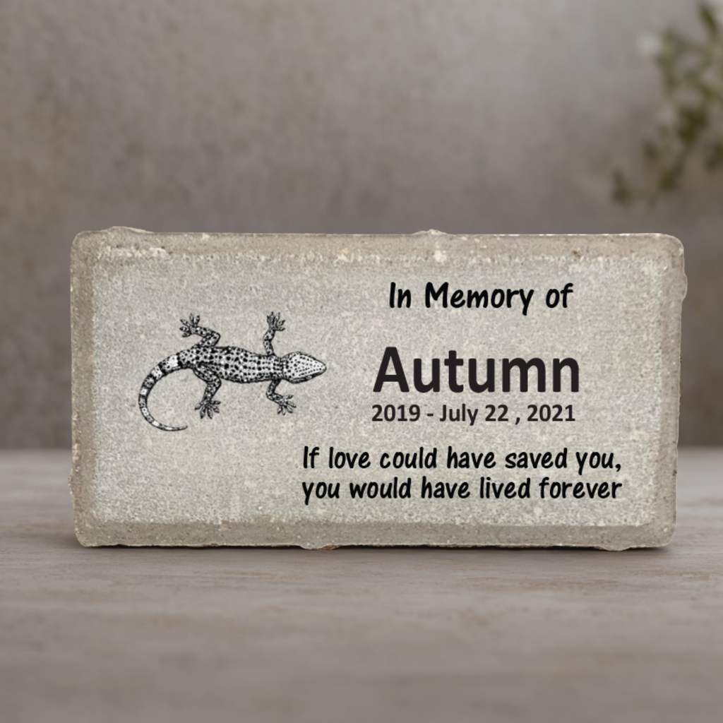 Gecko Memorial Stone – Personalized Leopard Gecko Sympathy Gift
