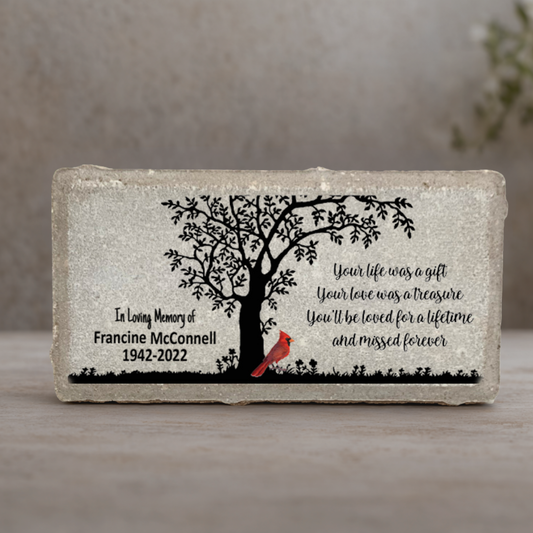 Personalized Memorial Stone – Custom Sympathy Gift | Outdoor & Indoor Plaque Choices