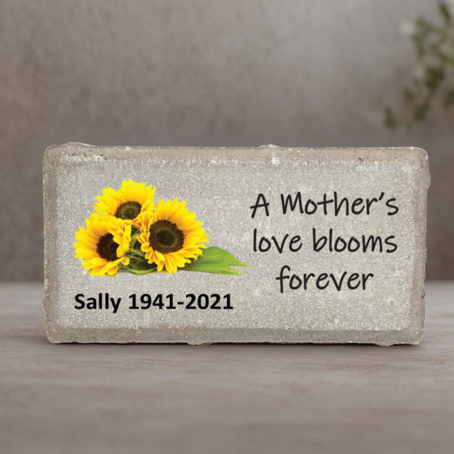 Sunflower Memorial Stone - Personalized Memorial Gift for Mother - Custom Sympathy Gift