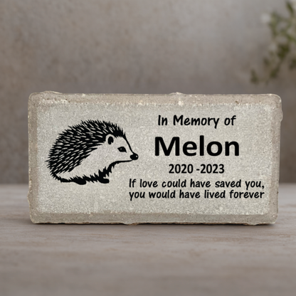 Hedgehog Memorial Stone – Personalized Pet Keepsake