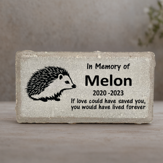 Hedgehog Memorial Stone – Personalized Pet Keepsake