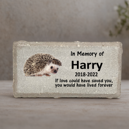 Hedgehog Memorial Stone - Personalized Pet Keepsake | Custom Sympathy Gift