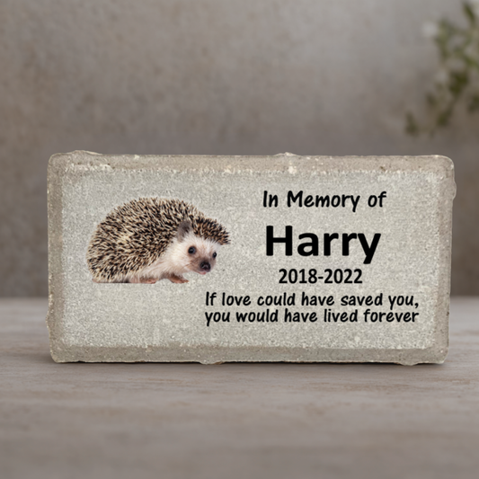 Hedgehog Memorial Stone - Personalized Pet Keepsake | Custom Sympathy Gift