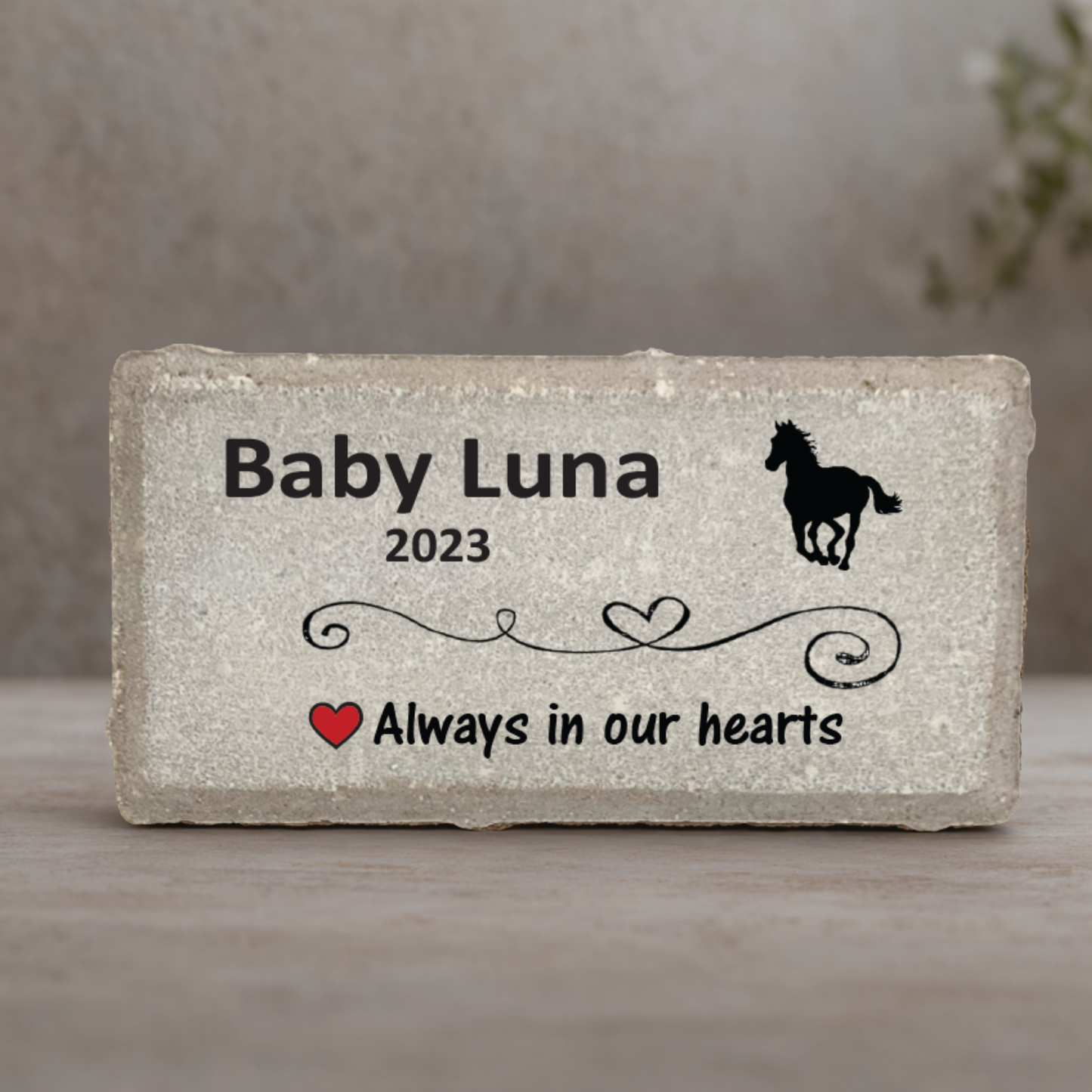 Horse Memorial Stone - Personalized Pet Keepsake | Custom Sympathy Gift