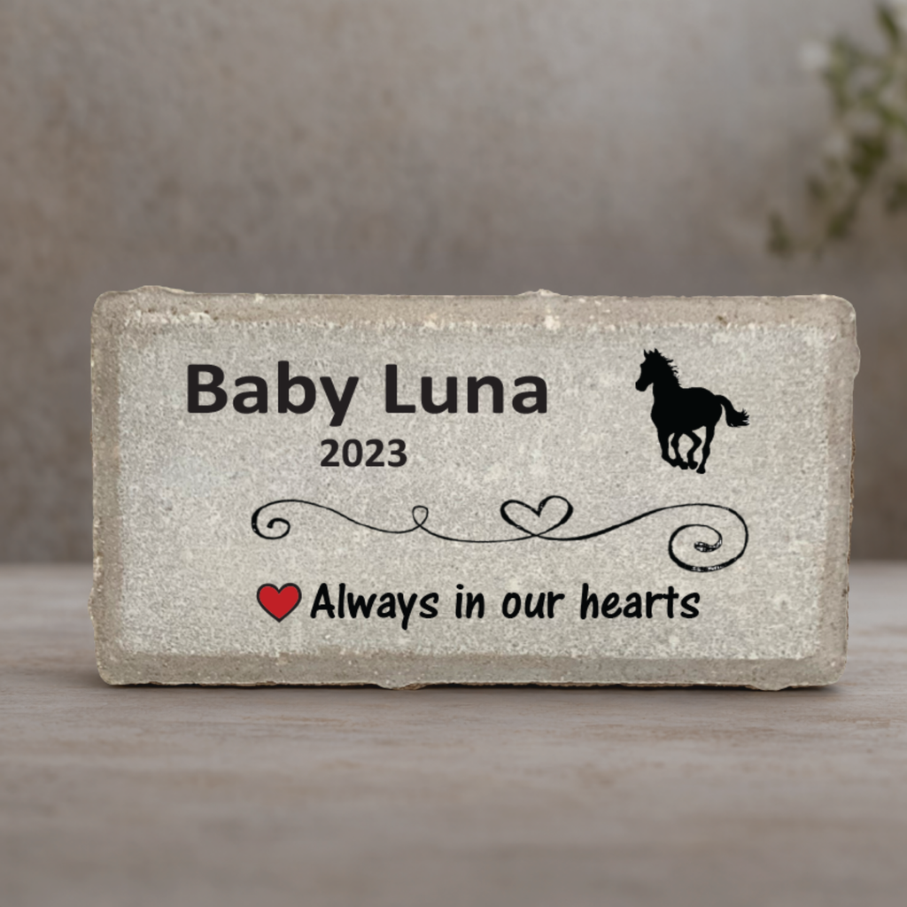 Horse Memorial Stone - Personalized Pet Keepsake | Custom Sympathy Gift