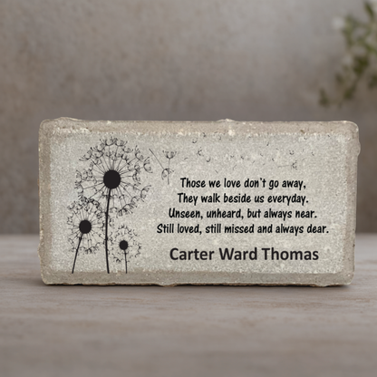 Personalized Dandelion Memorial Stone - Custom Grave Marker | Memorial Garden Stone