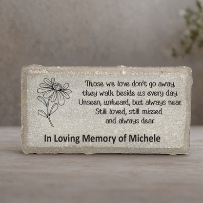 Memorial Stone - Personalized Flower Tribute | Custom Sympathy Gift Marker