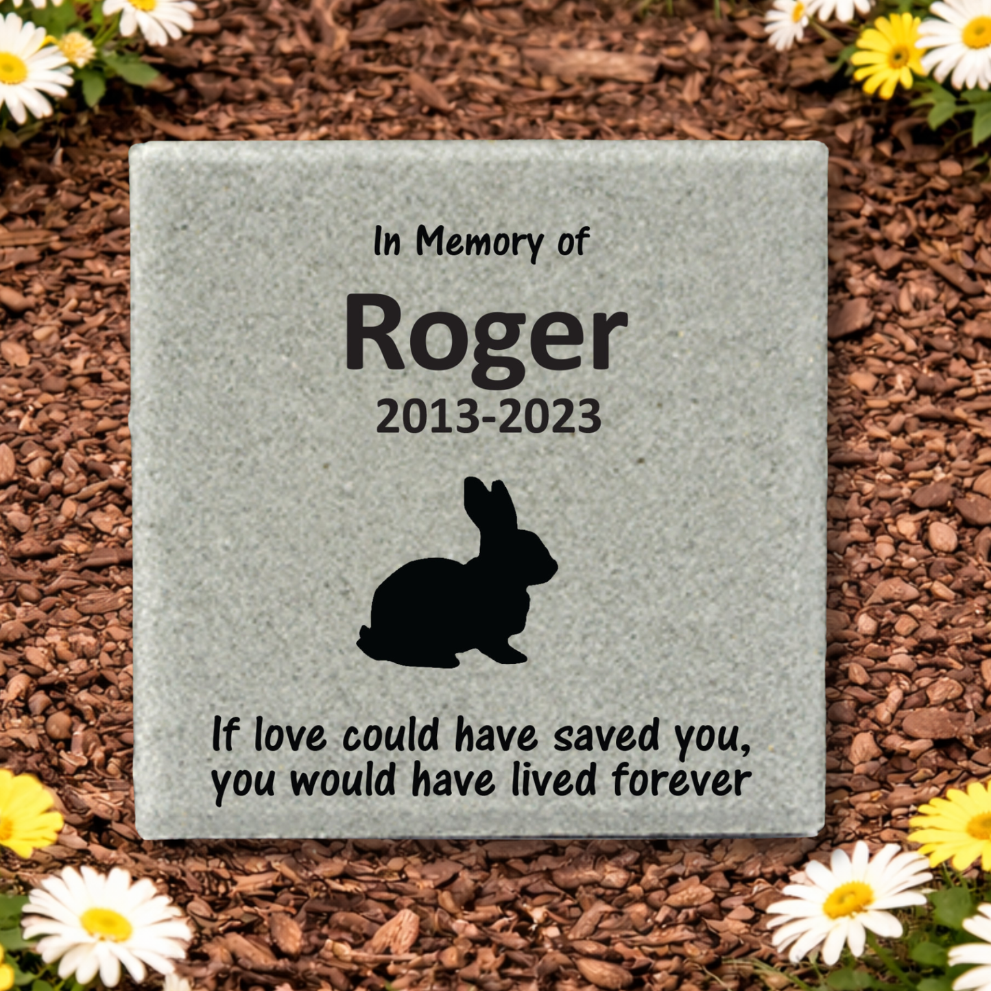 Rabbit Memorial Stone - Custom Pet Memorial Stone | Personalized Garden Marker