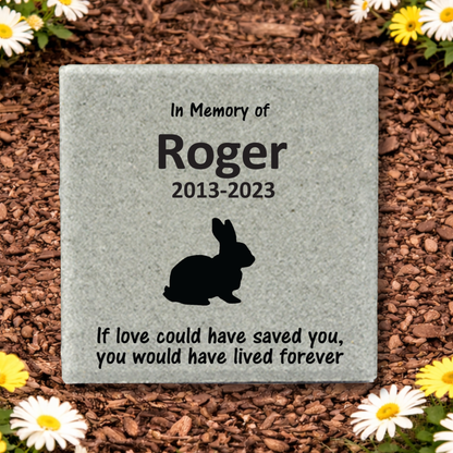 Rabbit Memorial Stone - Custom Pet Memorial Stone | Personalized Garden Marker