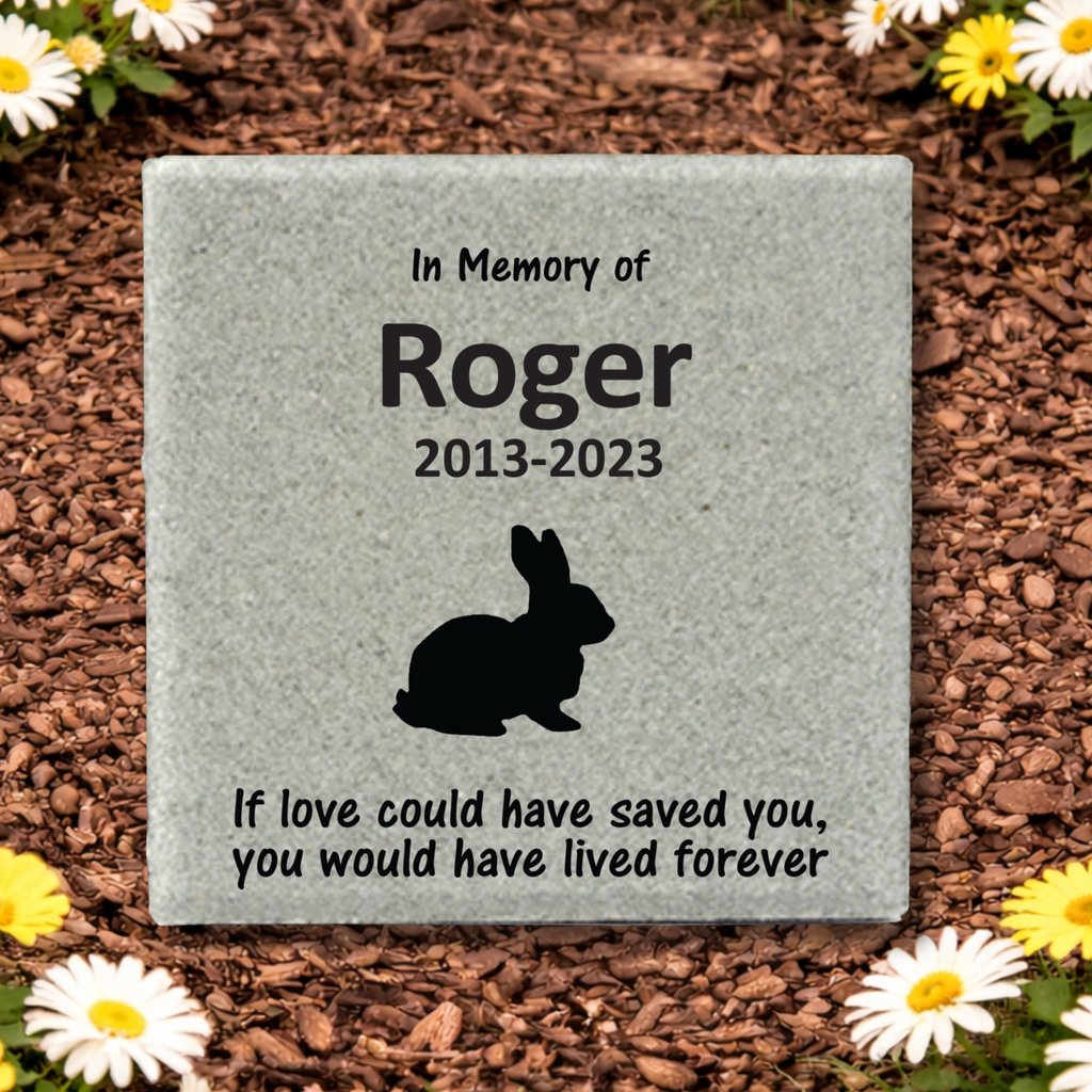 Rabbit Memorial Stone - Custom Pet Memorial Stone | Personalized Garden Marker