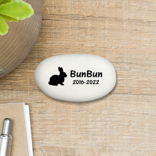 Rabbit Memorial Stone - Personalized Pet Memorial Keepsake | Custom Indoor Gift