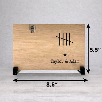 5th Anniversary Frame - Custom Wood Frame With Photo Clip - Personalized Gift