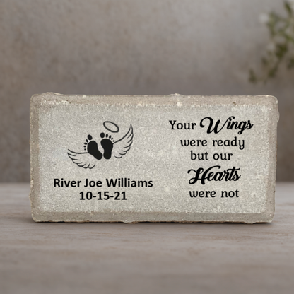 Baby Memorial Stone - Personalized Infant Keepsake | Concrete or Marble Stone