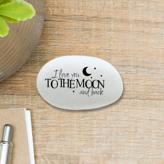 Custom Gift Stone - Handcrafted Indoor Decorative Stone With Heartfelt Message featuring custom wording or meaningful design