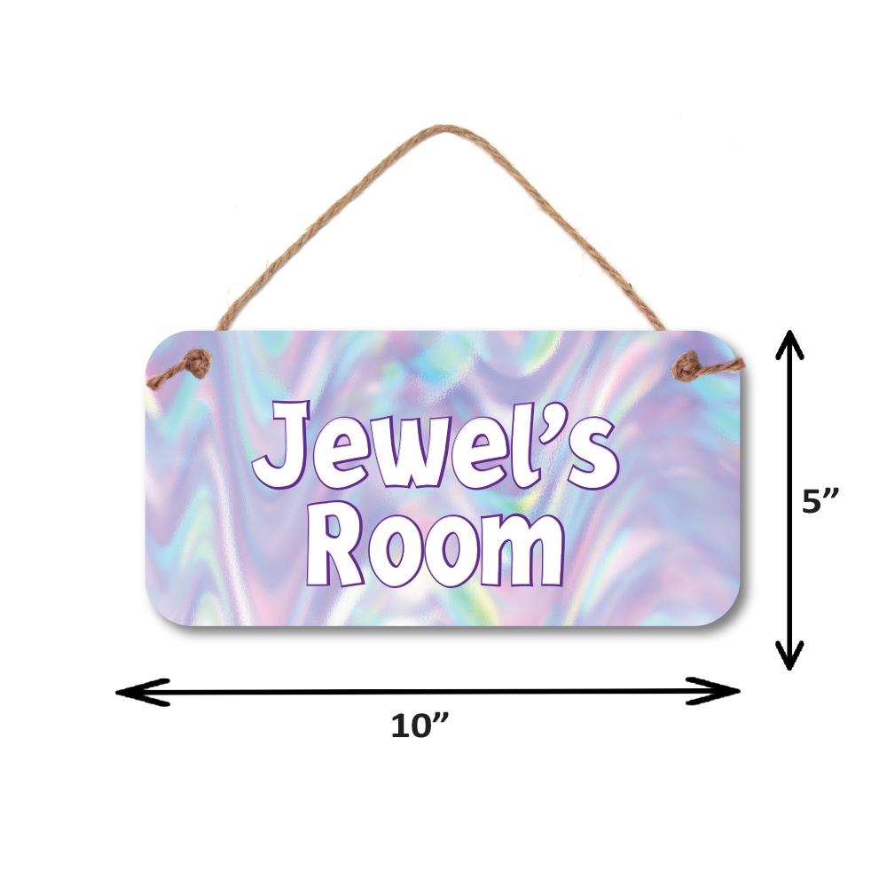 Personalized Name Sign - Holograph Look Custom Door Sign | Waterproof PVC