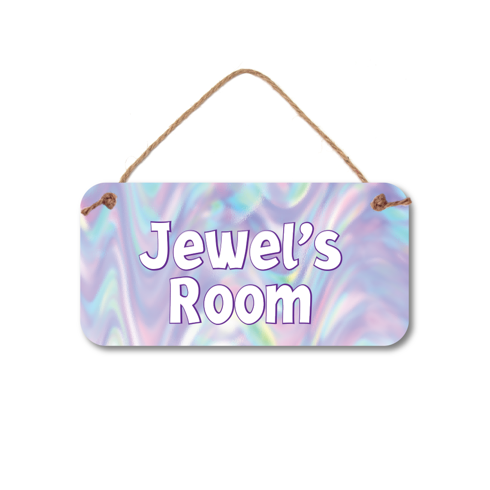 Personalized Name Sign - Holograph Look Custom Door Sign | Waterproof PVC