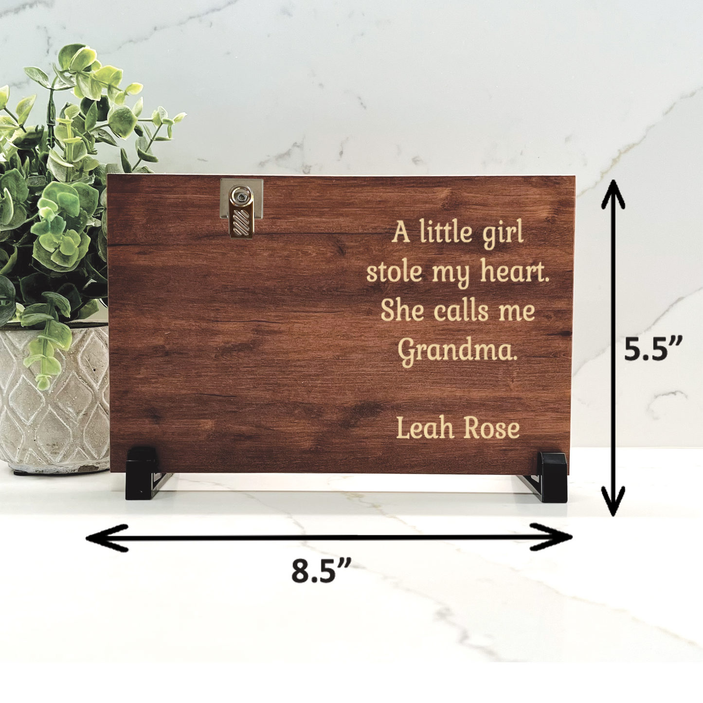 Grandma Gift Frame - Personalized Baby Name Wood Photo Frame Keepsake