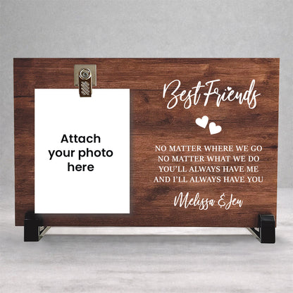 Personalized Best Friends Wood Clip Photo Frame