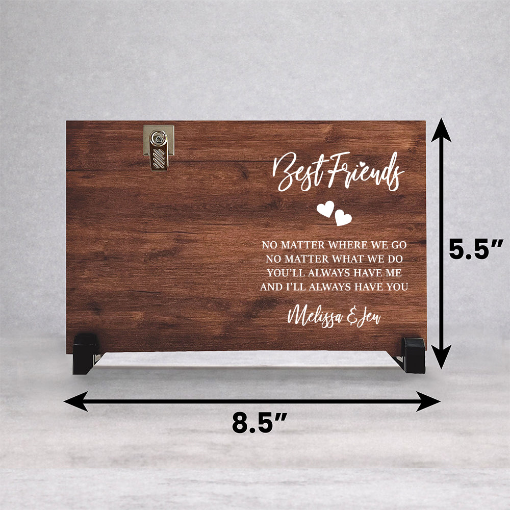 Personalized Best Friends Wood Clip Photo Frame