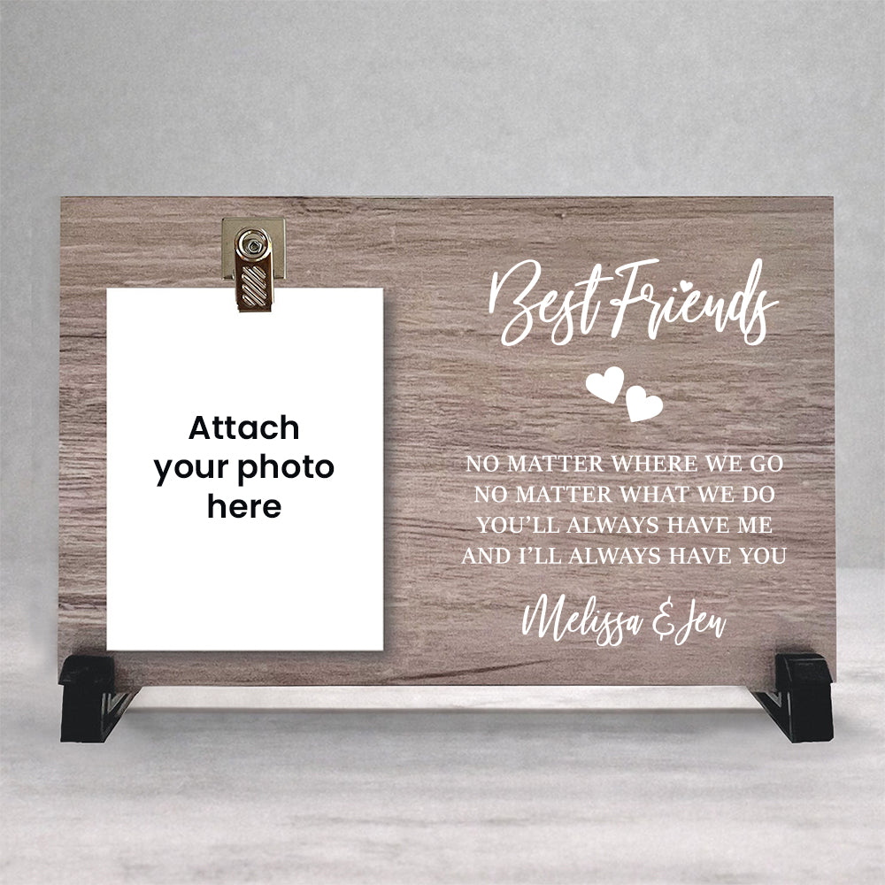 Personalized Best Friends Wood Clip Photo Frame