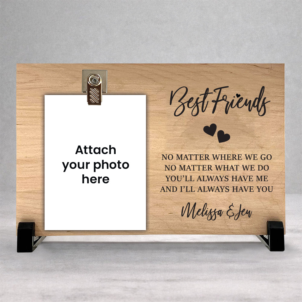 Personalized Best Friends Wood Clip Photo Frame